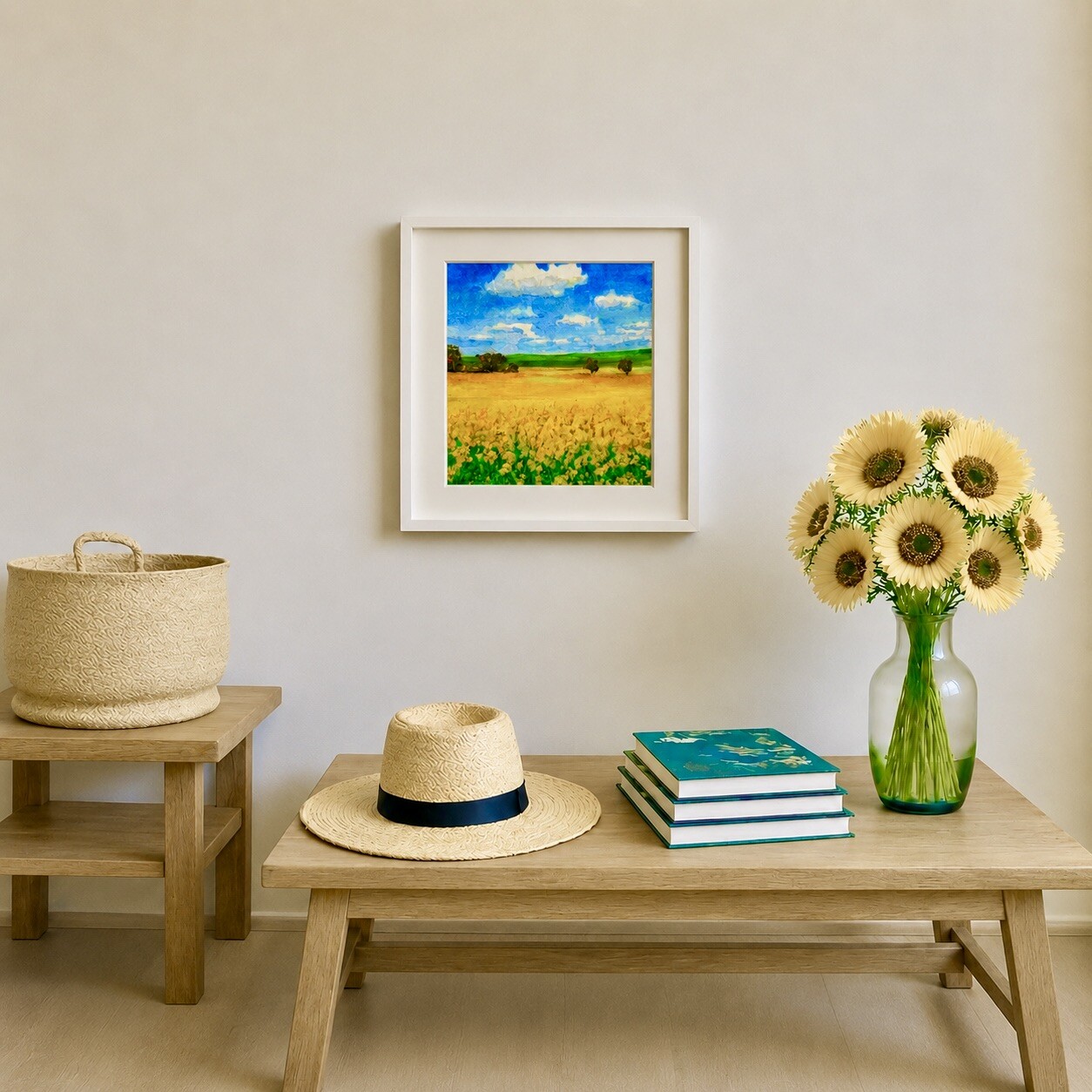 Framed keepsake displayed on a wall